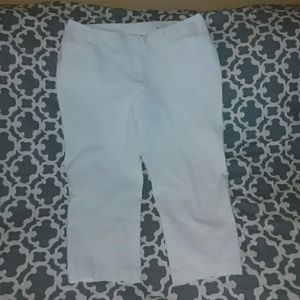 White stretch crop pants